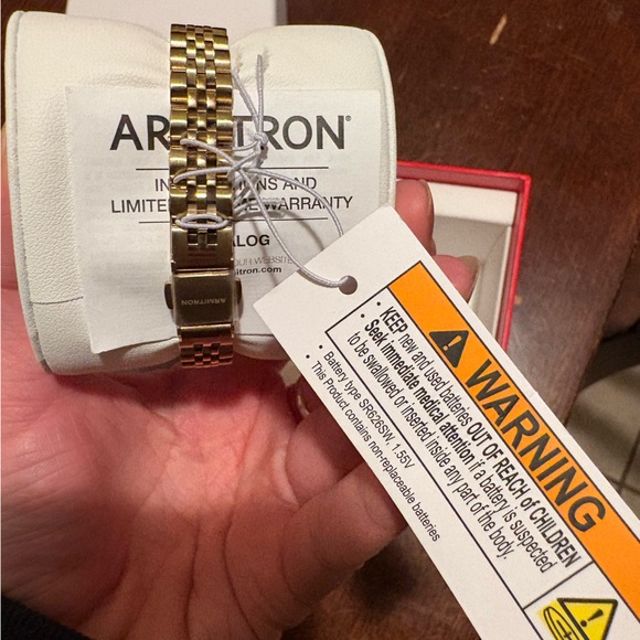 Armitron Gold-Tone Watch with Stone Dial